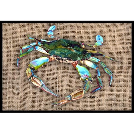 Carolines Treasures 8731MAT 18 X 27 In. Burlap Crab Indoor Or Outdoor Mat